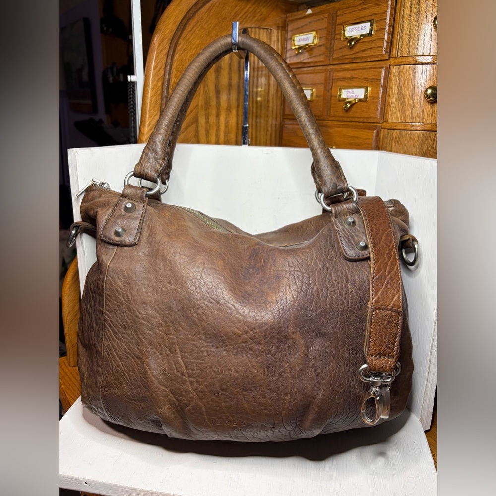 Liebeskind Berlin Leather Satchel - Dark Brown